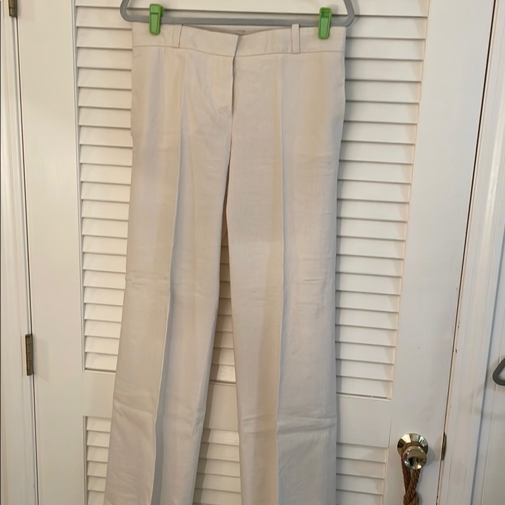Chloe Cocon Vintage Cream Trousers Straight-Leg Professional Pockets Pants